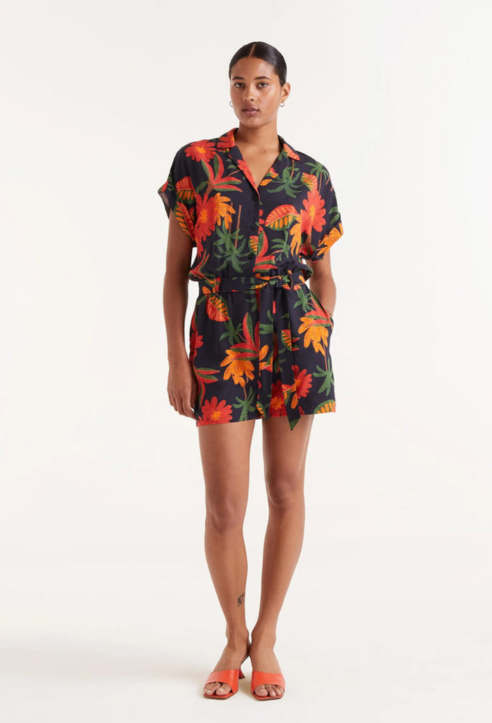Famara floral print short jumpsuit