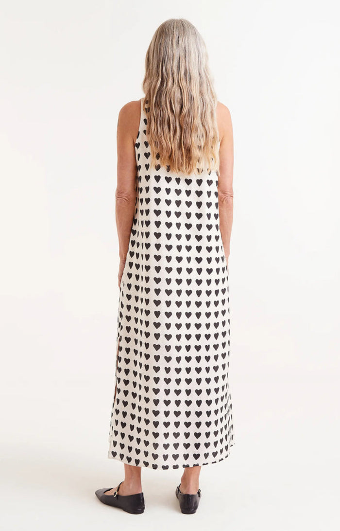 Long Heart Print Dress