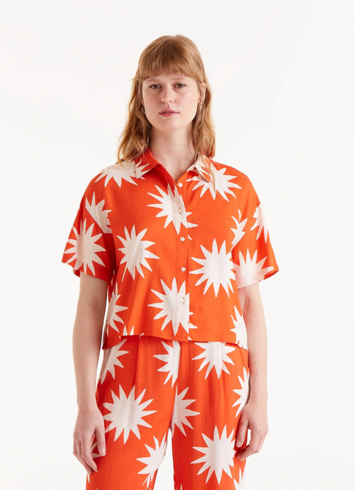 Big Sun Print Short-Sleeved Shirt