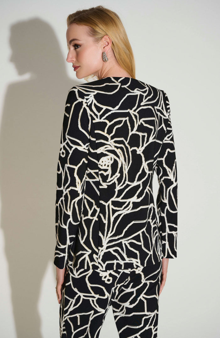 Joseph Ribkoff Signature | Lux Twill Foiled Floral Blazer