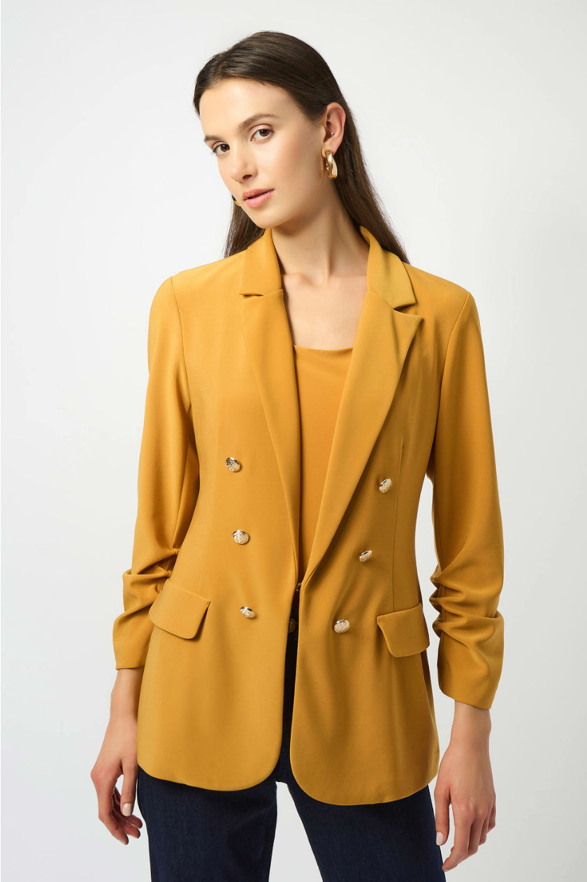 Joseph Ribkoff Gold Silky Knit Fitted Blazer