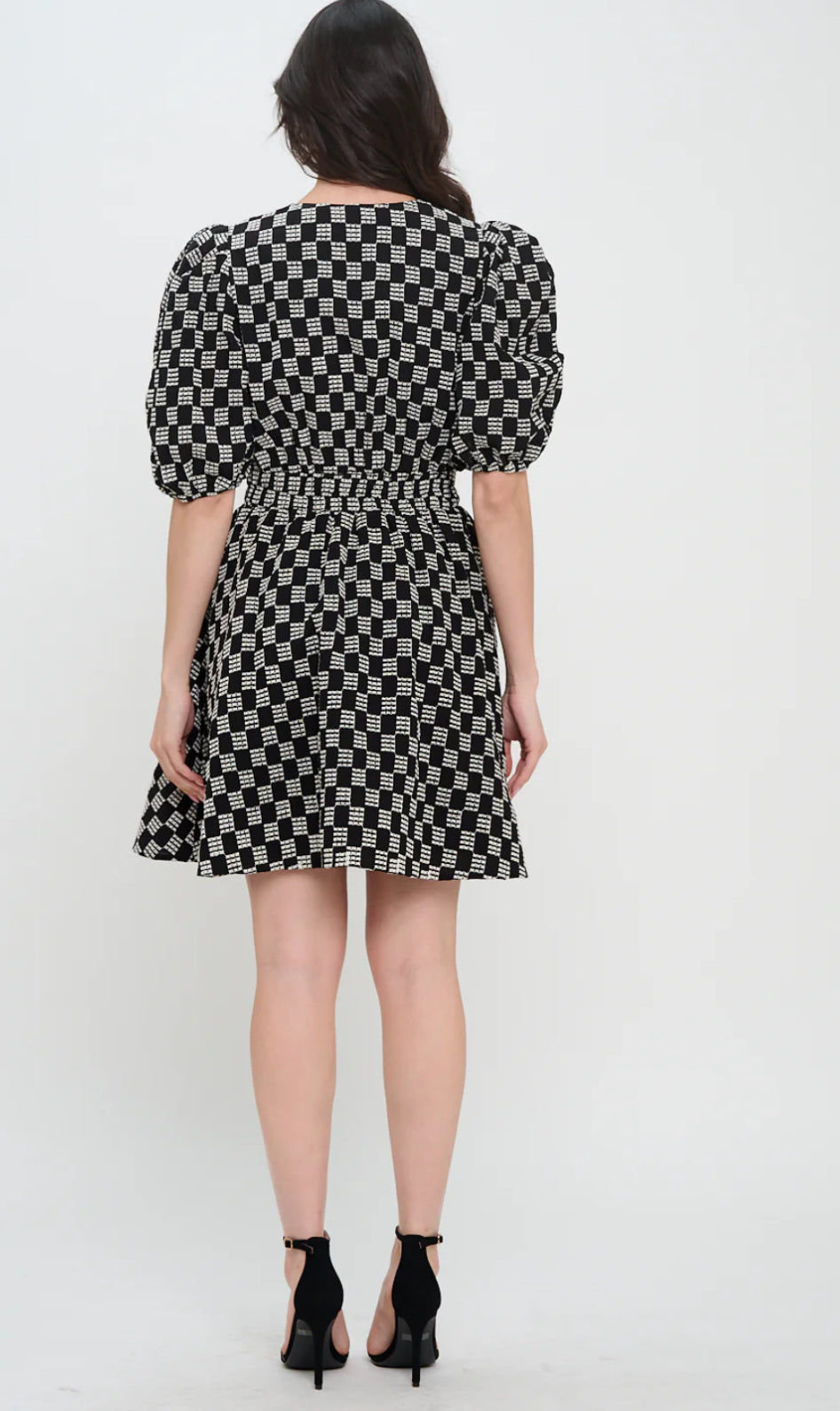 Meet Me In Santorini- Midnight Weave Short Sleeve Dress