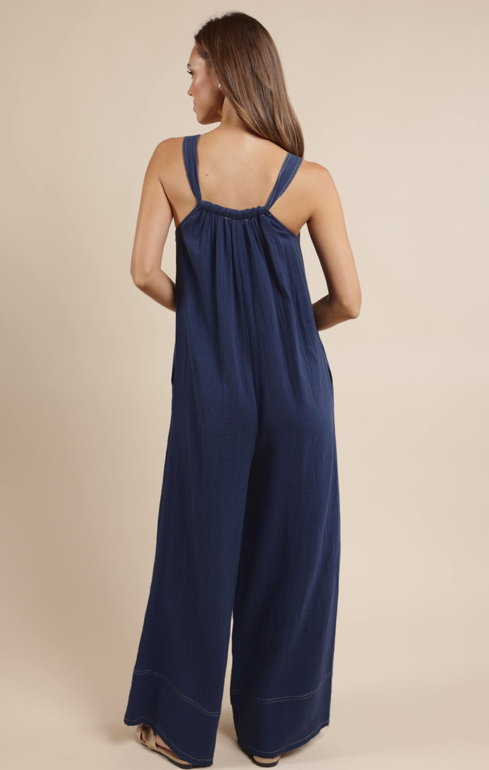 Sage The Label Breezy Lane Frayed Hem Jumpsuit