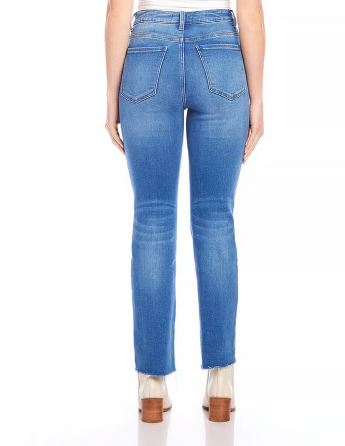 Karen Kane Raw Hem Straight Jeans