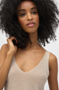 Joseph Ribkoff Metallic Knitted Camisole with Rhinestones