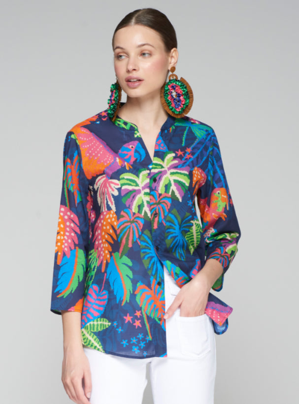 Vilagallo Jungla Tropical Print Shirt