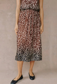 Bella Dahl- Leopard Gathered Skirt