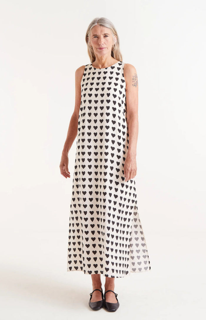 Long Heart Print Dress