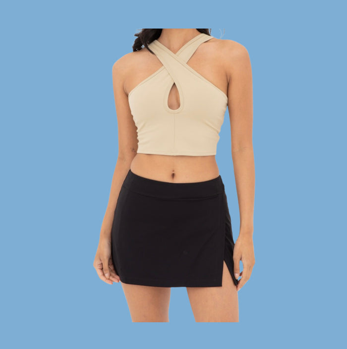 Green Khaki Active Top
