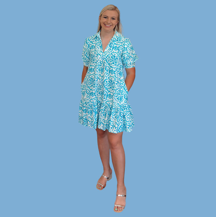 Jude Connally Tierney Dress - Painted Tile Aqua