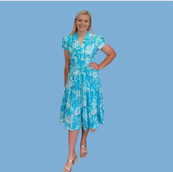 Jude Connally Libby Dress - Enchanted Sea Aqua