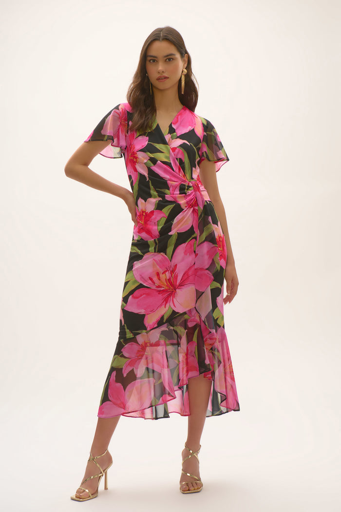 Joseph Ribkoff Floral Print Wrap Dress