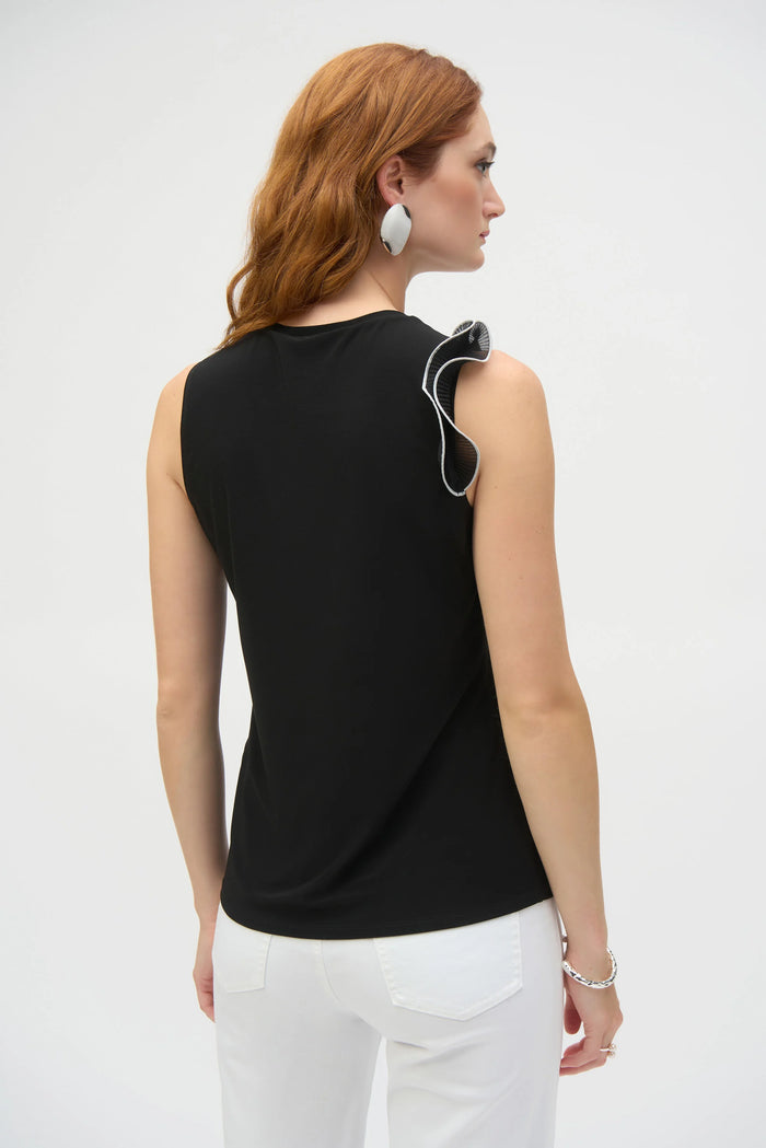 Joseph Ribkoff Silky Knit and Chiffon Fitted Top