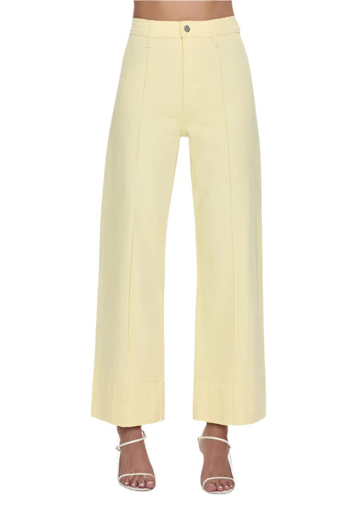 Pistola Penny Ankle Pintuck High Rise Wide Leg- Buttercup