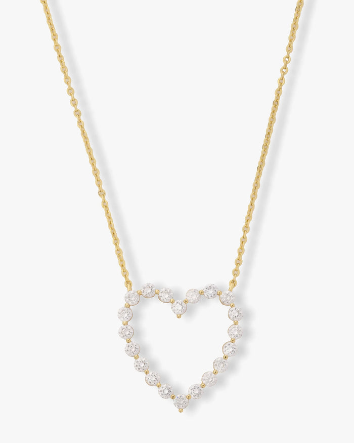 She's an Icon Heart Necklace - Gold/White