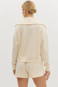 Cream Half-Zip Pullover