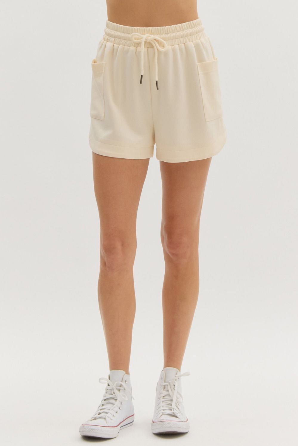 Cream High Waist Shorts