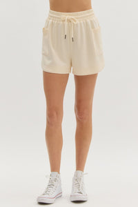 Cream High Waist Shorts