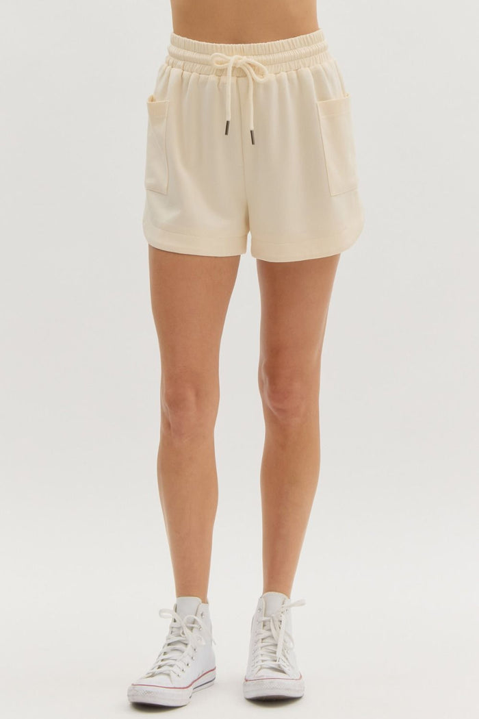 Cream High Waist Shorts