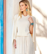 Karen Kane Cream Cardigan Sweater