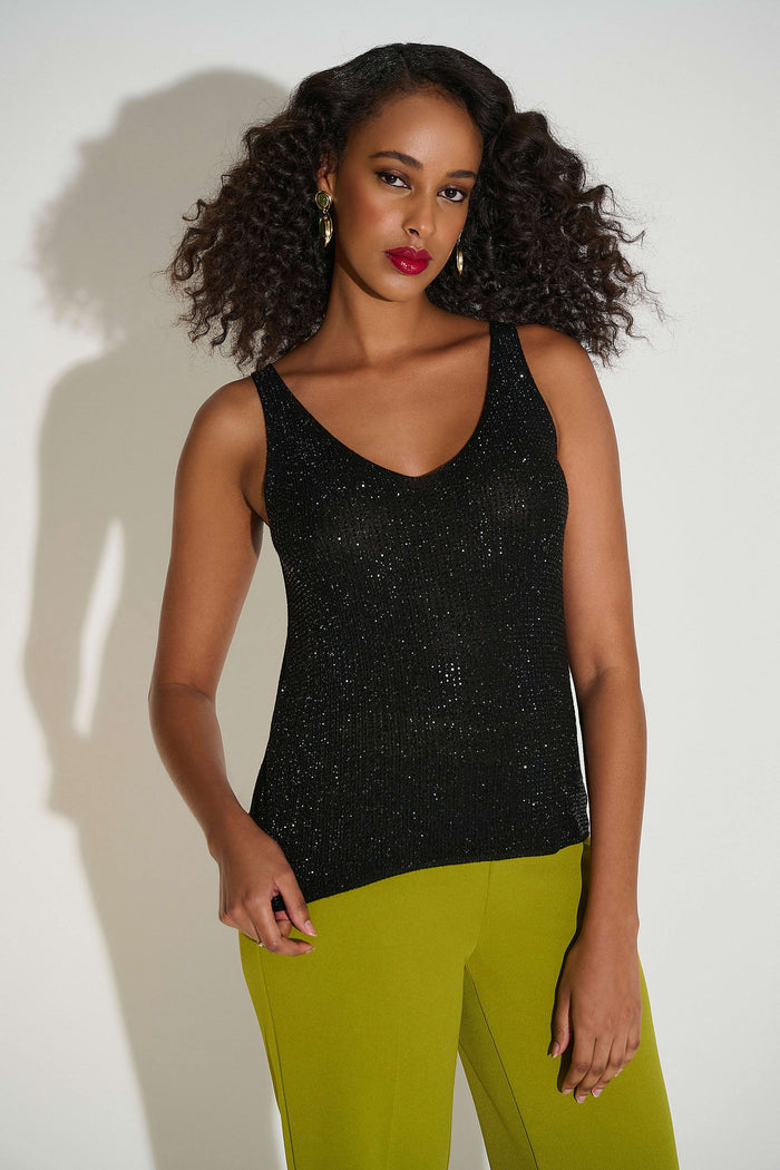 Joseph Ribkoff Black Rhinestone Tank