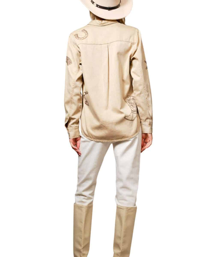 Country Washed Taupe Top