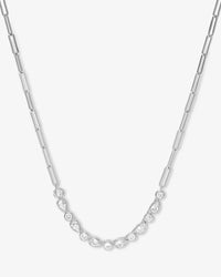 Melinda Maria Isla Samantha Tennis Necklace - Silver
