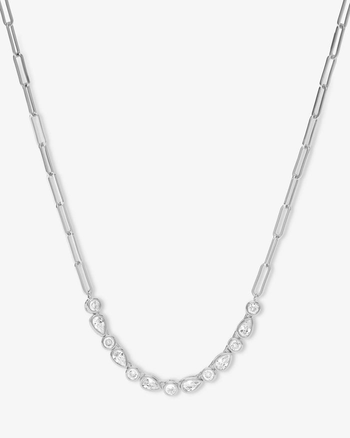 Melinda Maria Isla Samantha Tennis Necklace - Silver