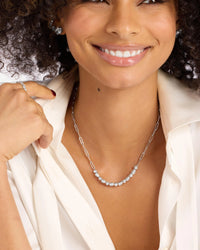 Melinda Maria Isla Samantha Tennis Necklace - Silver