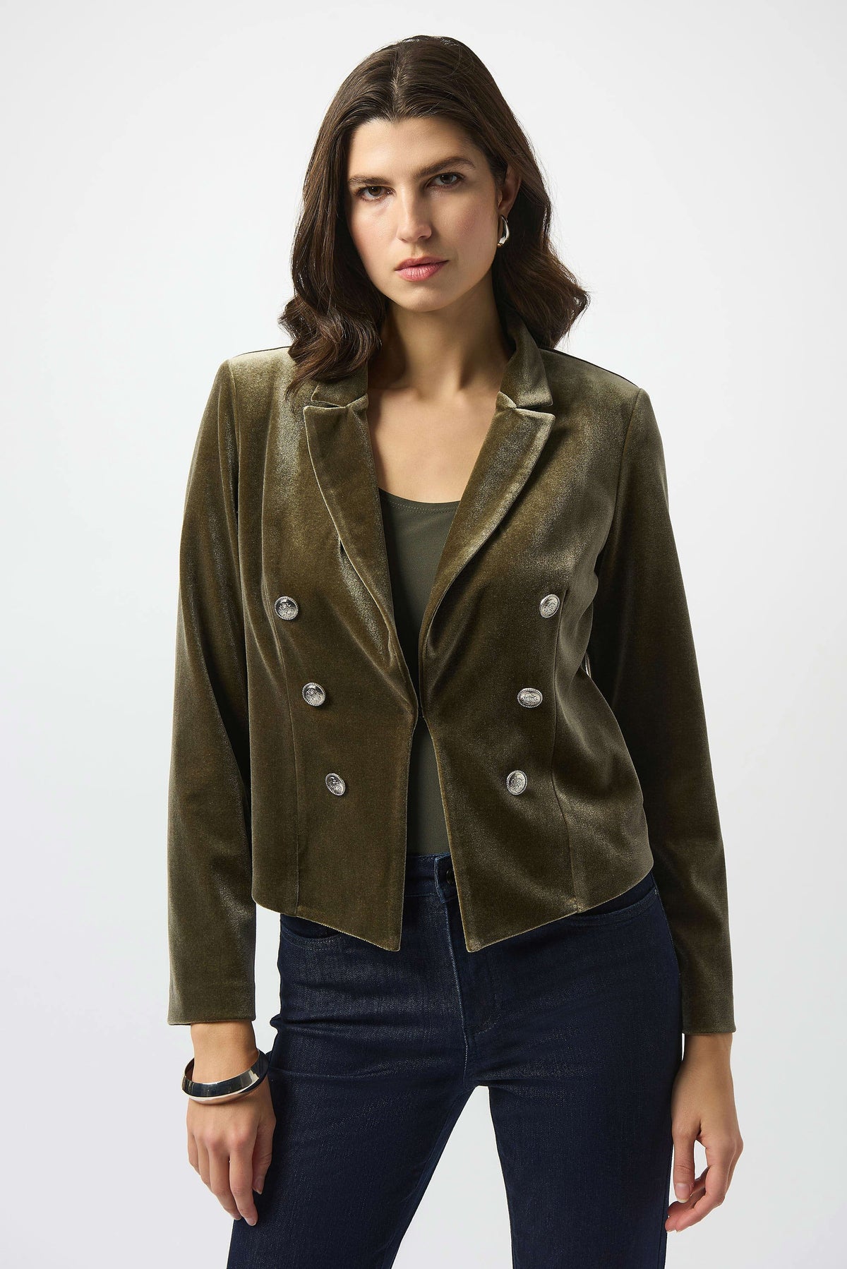 Joseph Ribkoff Velvet Knit Fitted Blazer