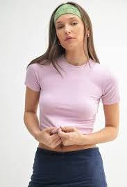 Mono b- Essential Micro-Ribbed Athleisure Baby Tee- Lilac