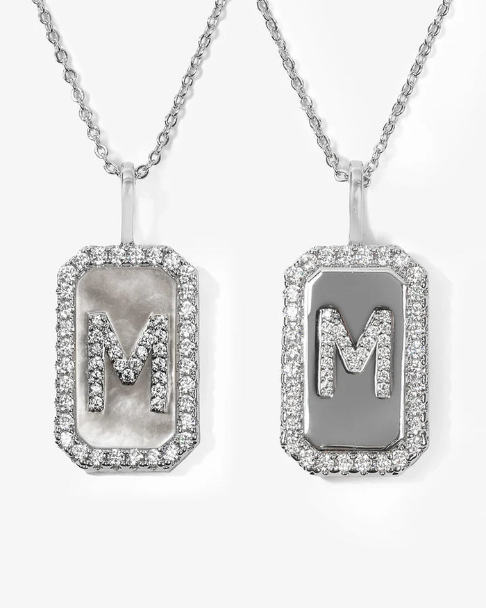 Love Letters Double Sided Silver Necklace