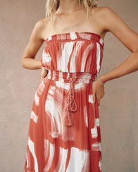 Bella Dahl Strapless Abstract Midi Dress