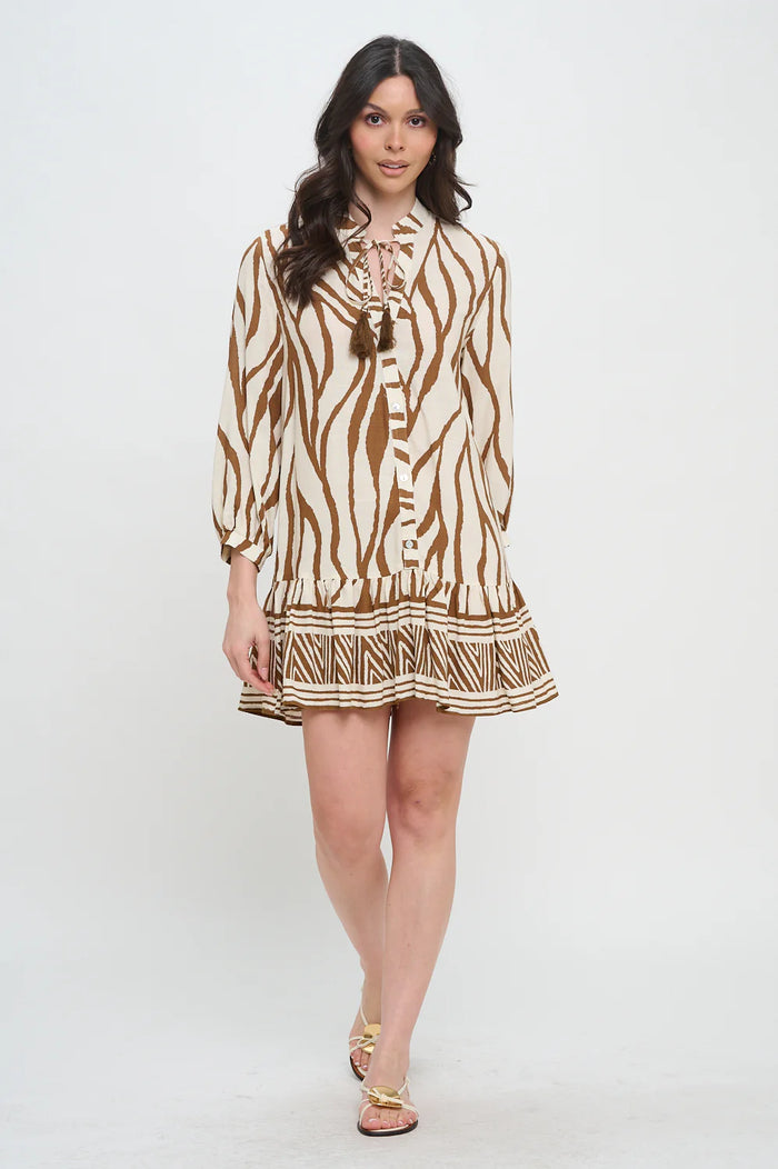 Santorini Sienna Woodlands Long Sleeve Dress