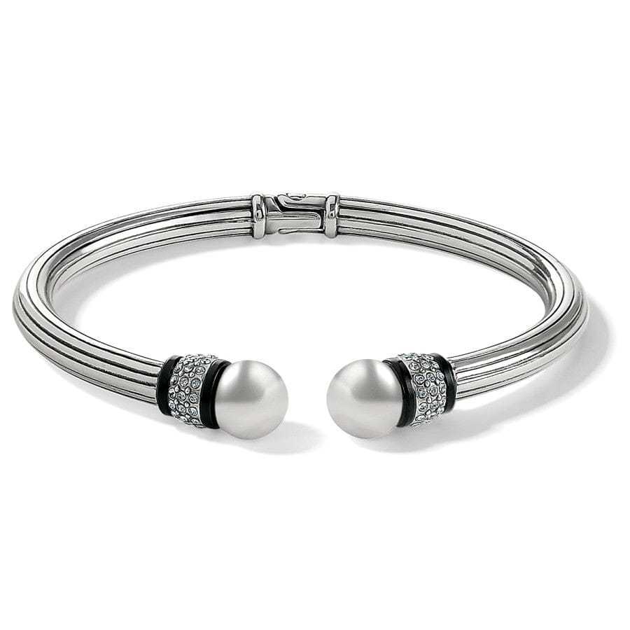 Meridian Silver/Black Open Hinged Bangle