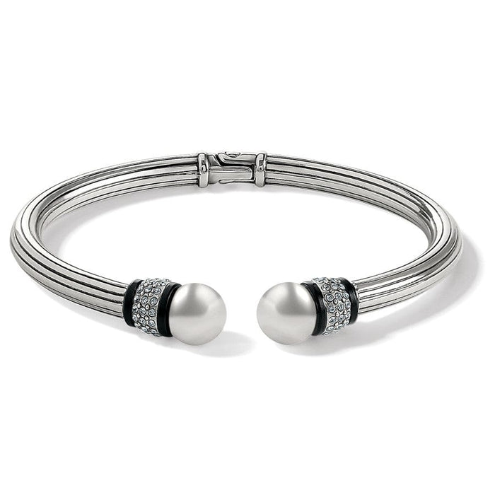 Meridian Silver/Black Open Hinged Bangle