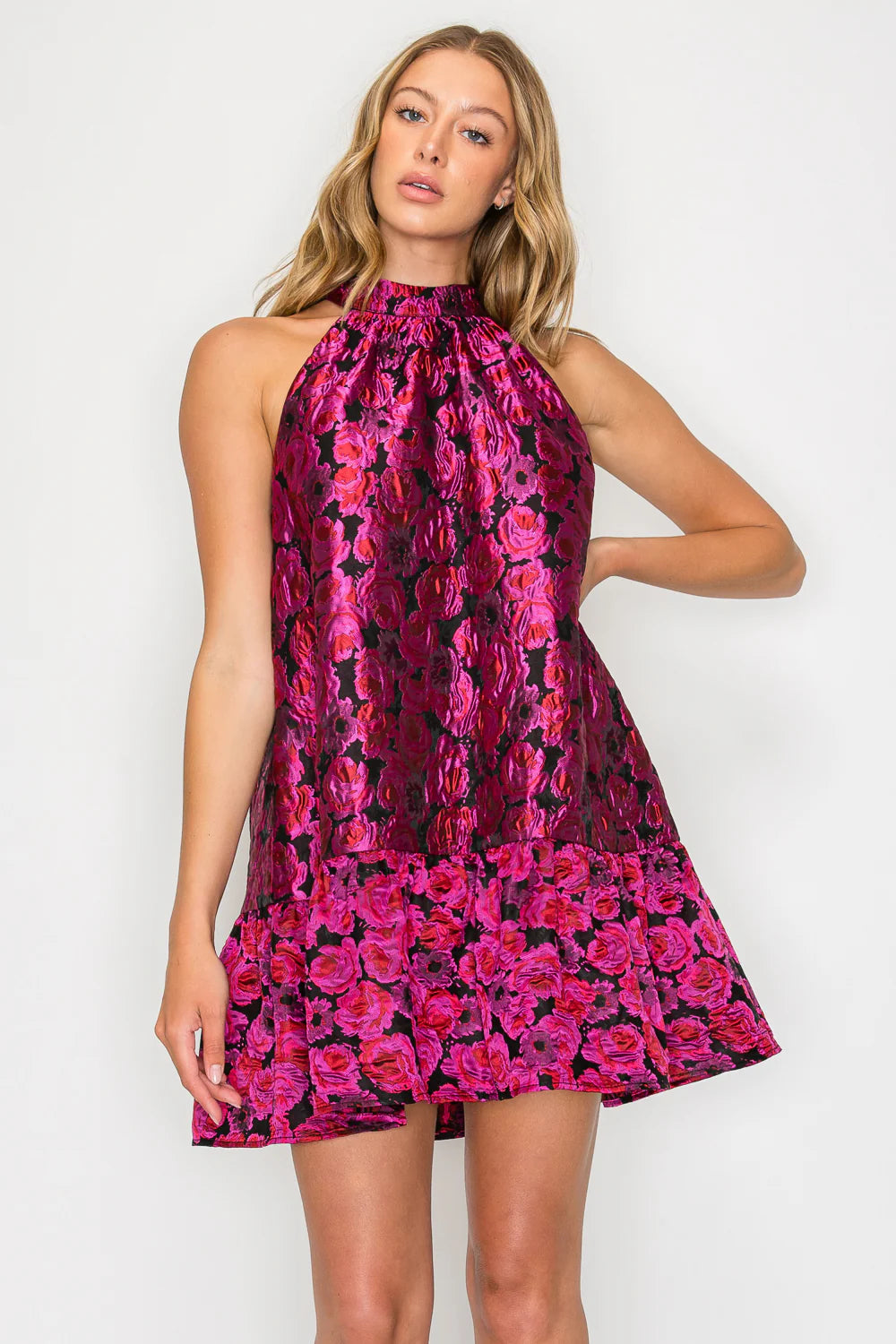 Meet Me In Santorinin Heras Garland Halter Dress