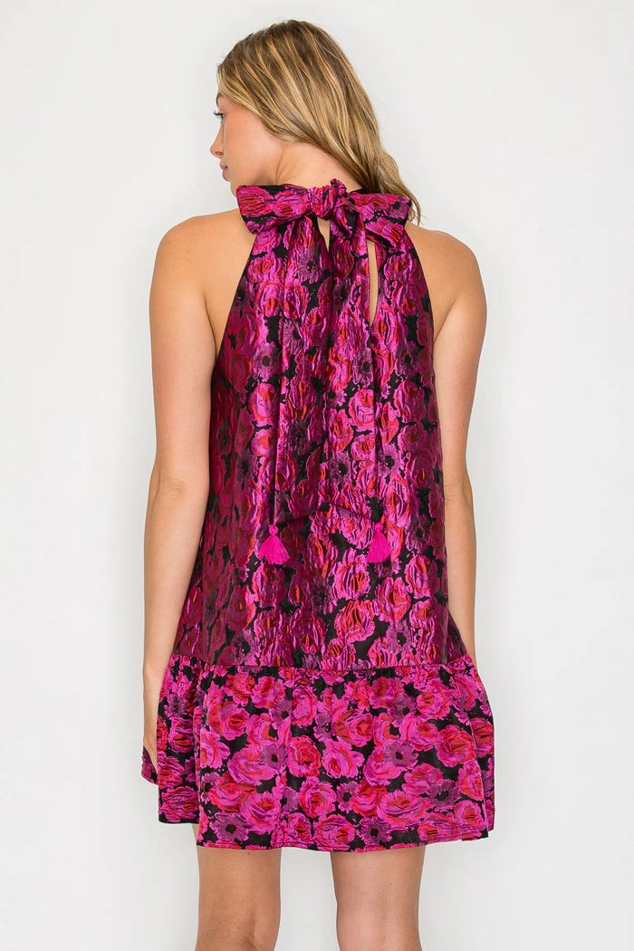 Meet Me In Santorinin Heras Garland Halter Dress