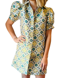 Vivienne Tile Jacquard Mini Dress
