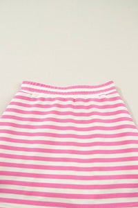 Striped Quarter-Zip Sleeveless Top & Skirt Set