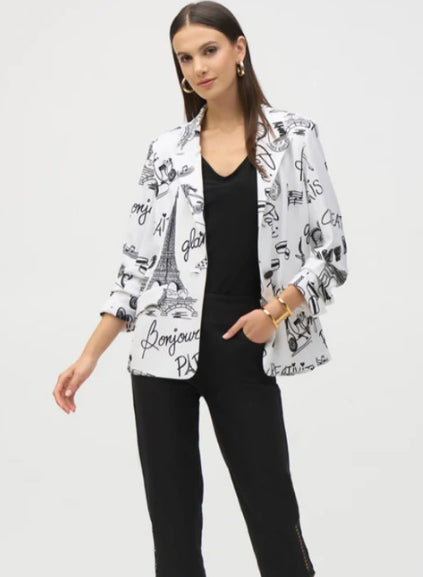 Joseph Ribkoff Conversational Print Straight Blazer