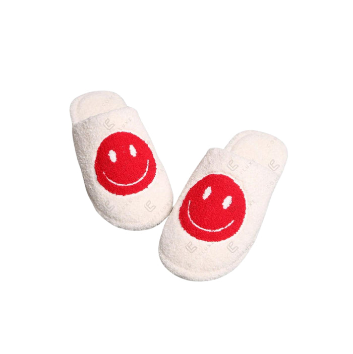 Red Smiley Slippers