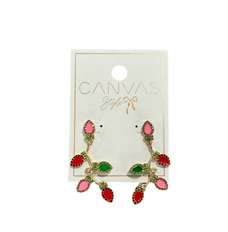 Festive & Bright Enamel Christmas Lights Earrings