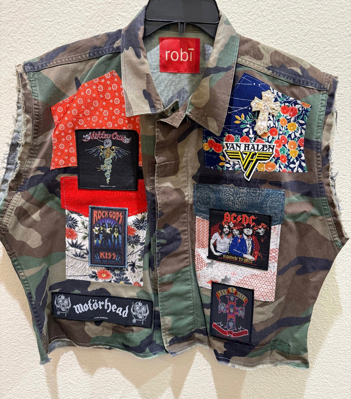 Camo Vest Mid Crop Rock - Medium