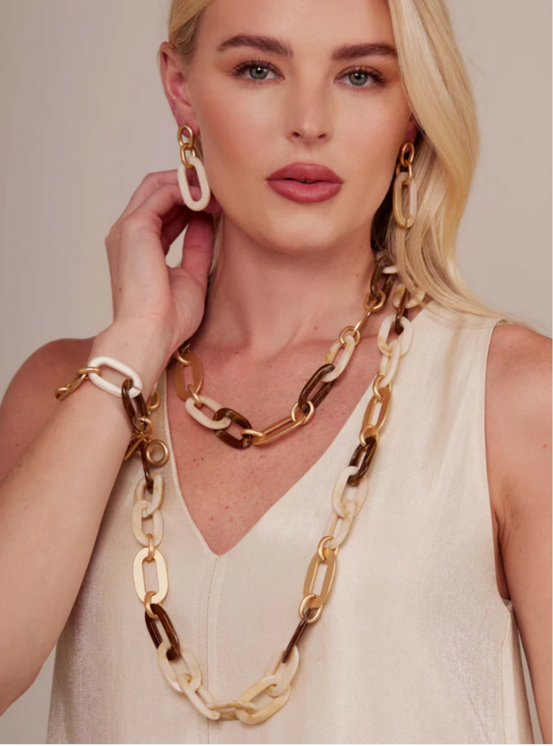 Isla Marbled Link Short Necklace