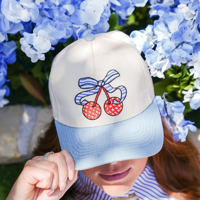Patriotic Cherries Canvas Hat