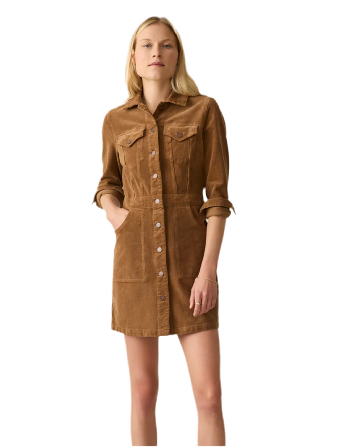 Faherty Corduroy Light Brown Dress