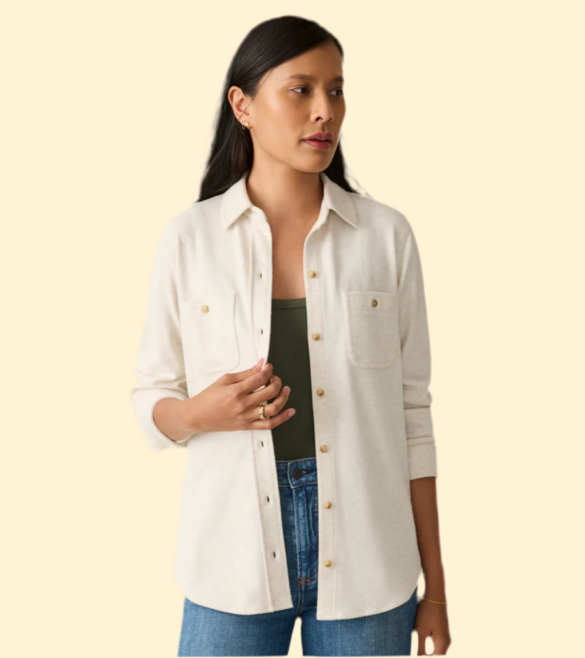 Faherty Off White Sweater Shirt