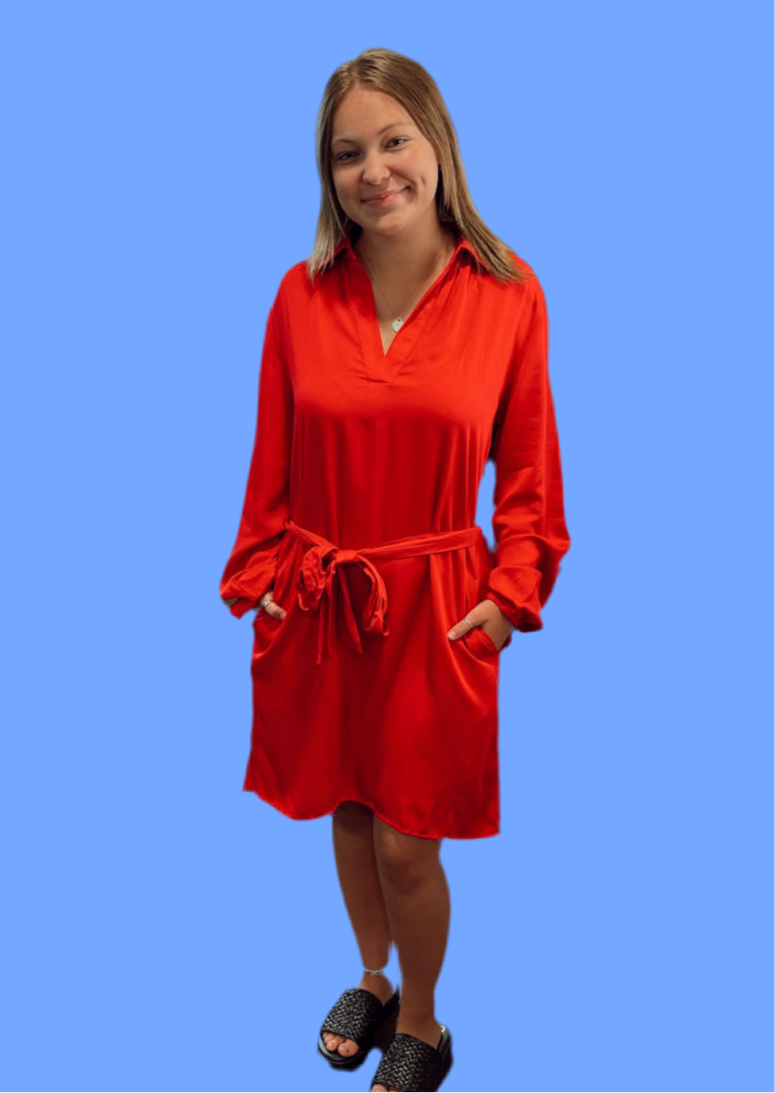 Bella Dahl Red Belt Dress