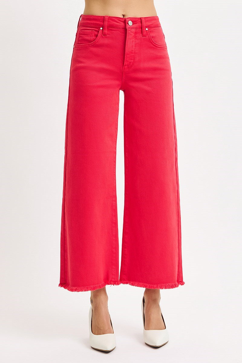 Risen Tummy Control High Rise Crop Wide Pants